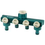RACO ORIGINAL, 1/2″ - 3/4″, четырехканальный, с внутренней резьбой, из ABS пластика, поливочный распределитель (4250-55258C)