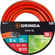 GRINDA EXPERT 3, 3/4″, 25 м, 30 атм, трёхслойный, армированный, поливочный шланг, PROLine (8-429005-3/4-25)