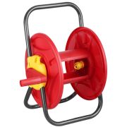 GRINDA для шлангов 45 м x 1/2″, стальные опоры, пластиковый барабан, катушка для шлангов (8-428405)