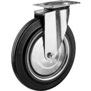 ЗУБР d 250 мм, г/п 210 кг, игольчатый подшипник, резина/металл, поворотное колесо, Профессионал (30936-250-S)