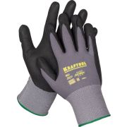 KRAFTOOL PRECISION, L (9), эластичные перчатки для точных работ, вспененное нитриловое покрытие, 15 класс (11285-L)