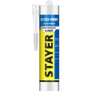 STAYER WATERPROOF, 280 мл, белый, влагостойкий монтажный клей, Professional (41325)