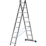 СИБИН 9 ступеней, со стабилизатором, алюминиевая, двухсекционная лестница (38823-09)