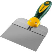 KRAFTOOL 150 мм, широкое полотно, алюминиевая направляющая, двухкомпонентная ручка, нержавеющий, фасадный шпатель (10036-150)