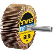 STAYER d 50 x 20 мм, P320, на шпильке d 6 мм, круг шлифовальный лепестковый (36607-320)