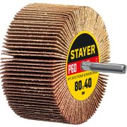 STAYER d 80 x 40 мм, P60, на шпильке d 6 мм, круг шлифовальный лепестковый (36609-060)