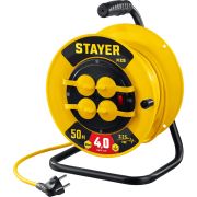 STAYER М-325, ПВС, 3 х 2.5 мм2, 50 м, 4000 Вт, IP44, силовой удлинитель на катушке (55064-50)