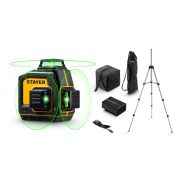 STAYER SL-3D #3, 50м, точн. +/-0,5 мм/м, зеленый лазерный нивелир, штатив (34963-3)
