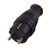Вилка прямая с/з, каучук Вихрь IP44 16А 250В