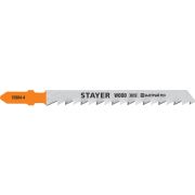 STAYER T144D, T-хвост., HCS сталь, по дереву, шаг зуба 4 мм (6TPI), раб. длина 75 мм, 2 шт, полотна для лобзика, Professional (15984-4)