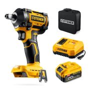 STEHER 20 В, 350 Н·м, 1 АКБ LMS (4 А·ч), бесщеточный ударный гайковерт, сумка (CWB-350-41)