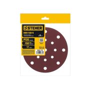 STEHER BOS-150-S 150 мм, Р120, шлифовальный круг на липучке, 17 отв., 5 шт. (35684-120)