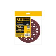 STEHER BOS-125-S 125 мм, Р240, шлифовальный круг на липучке, 44 отв., 5 шт. (35685-240)