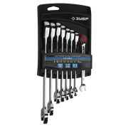 Набор комбинированных гаечных ключей трещоточных 8 шт, 8 - 19 мм, ЗУБР