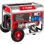 Бензиновый генератор с колесами и рукояткой, 6200 Вт, ЗУБР