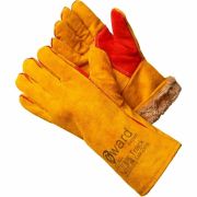 Краги GWARD Track Lux Zima из спилка оранжевого цвета с усиленной ладонью,утеплитель мех-мутон (арт. XY241,размер 11 (XXL))