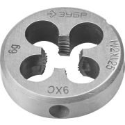 ЗУБР М12 x 1.25 мм, сталь 9ХС, плашка круглая ручная (4-28022-12-1.25)