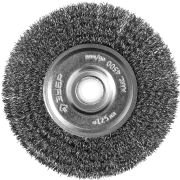 ЗУБР 125 х 12.7 мм, витая, стальная проволока 0.3 мм, дисковая щетка-крацовка для точильно-шлифовального станка, Профессионал (35185-125)