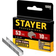 STAYER тип 53 (A/10/JT21), 10 мм, 1000 шт, калибр 23GA, скобы для степлера, Professional (3159-10)